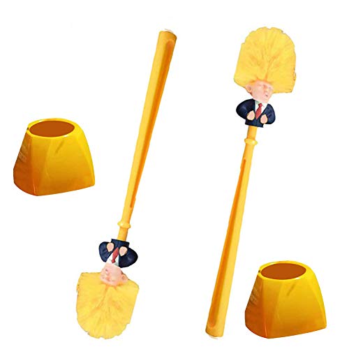 PartLand Toilet Brush with Stand,Make Your Toilet Great Again,Toilet Scrubber,Original Toilet Brush,Commander in Crap