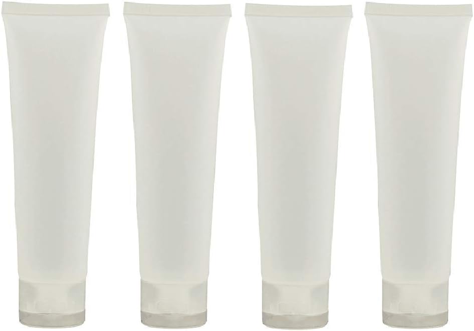 24PCS 100ml/3.4oz Empty Portable Refillable Clear Plastic Cosmetic Soft Tubes Bottles with Flip Cover Makeup Sample Travel Packing Container Holder Vial Jar Pot for Shampoo Facial Cleaning Toothpaste - Image 3