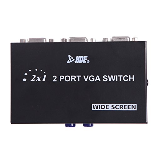 HDE 2-Port VGA/SVGA Manual Switch Sharing Switcher Selector Box for LCD TV PC Monitor Video - Thumbnail 3