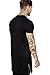 Valley Railway Mens Black Long T-Shirt Hipster Hip-hop Street T-Shirt US Sizes (Large)
