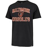 47 MLB Men's Union Arch Franklin Team Color Primary Logo Word Mark Short Sleeve T-Shirt - Baltimore Orioles Black Small