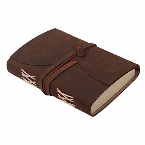 Purpledip Leather Journal (Diary Notebook) 'Infinity Loop': Naturally Treated Paper In Oil Pull-up Leather Cover Button Strap For Corporate Gift Or Personal Memoir (11114)