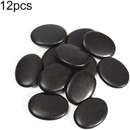 12PCS 3*4 cm Lava Natural Energy Massage Stone set Volcanic Hot Stone SPA Beauty Oil Massage Stone- Rocks, Relaxing Spa, Pamper at Home - Women, Woman, Lady, Ladies, Her Great Present, Gift Idea For Birthday, Christmas, Xmas