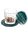 AMOYSTONE Teal Agate Coasters Set of 4 for Drink, Agate Slice Coaster Large 3.5-4