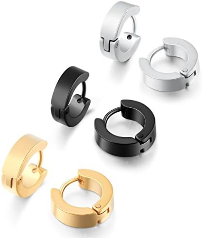 Lianjie Stainless Steel Clip On Earrings Hoop Round Hypoallergenic for Women Mens