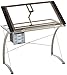 Coaster Home Furnishings - Melo - Metal and Glass - 41-Inch Drafting Table with Adjustable Pitch, Three Drawers, Retractable Pencil Ledge and Storage Compartments - Home Office - Silver - 800986