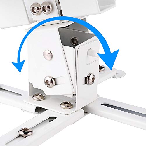Evokem Universal Projector Wall Ceiling Overhead Mount, Adjustable Height Bracket Rack Holder LCD DLP for Epson, Optoma, Benq, ViewSonic Projectors, 44lb Load Capacity (White) - Thumbnail 5