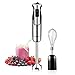 Immersion Hand Blender, Powerful 4-in-1 Handheld Stick Blender Sets with 500ml Food Chopper, 600ml Beaker, Egg Whisk for Puree Baby Food, Smoothies, Sauces and Soups
