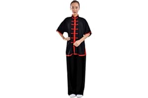 ZooBoo Unisex Cotton Blend Short Sleeves Tai Chi Suit Morning Exercise Uniform Kung Fu Clothing