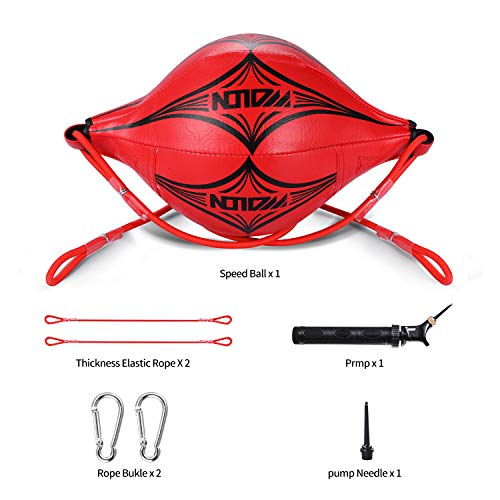 image for KUYOU Double End Ball with Pump Boxing Ball Speed Training Ball Leathe