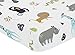 Turquoise and Navy Blue Safari Animal Baby or Toddler Fitted Crib Sheet for Mod Jungle Collection by Sweet Jojo Designs