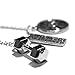 Santa Monica Charm Co. Strong Is Beautiful Necklace With Dumbbell and 45lb Plate Pendants Gym, Bodybuilding Fitness Training Gift