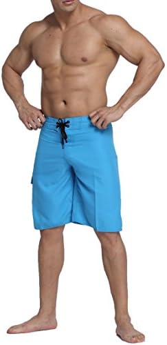 Alant Men's Pure Color Swimming Boardshorts Blue 30