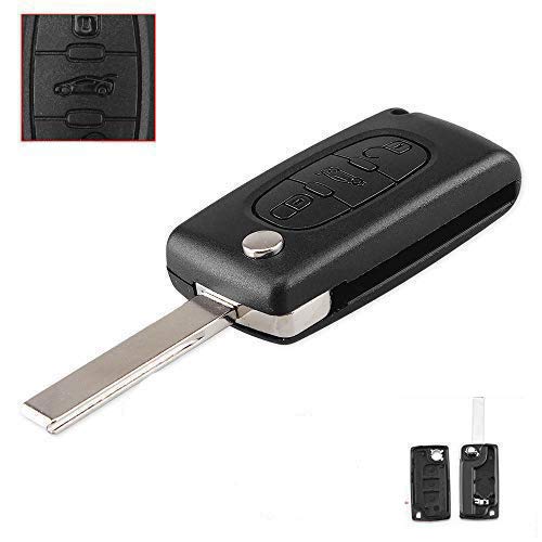 Remote key Case for 207 307 308 407 607 807 For C2 C3 C4 C5 C6 Flip Folding Car Key shell 2Buttons 3Buttons (3Button, HU83 BLADE-CE0536)