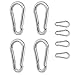 Fengek 8 Pcs Spring Snap Carabiner, Stainless Steel Heavy Duty Link Buckle Spring Clips for Camping Climbing Fishing Hiking, 3 Inch & 1.54 Inch
