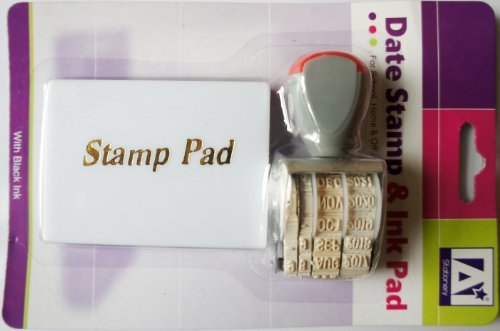 Datum Stempel & Stempelkissen verstellbar Tag/Monat/Jahr Home Büro gültig bis 2025