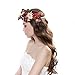 Women handmade Rose Flower Crown with Adjustable Ribbon for Wedding Festivals
