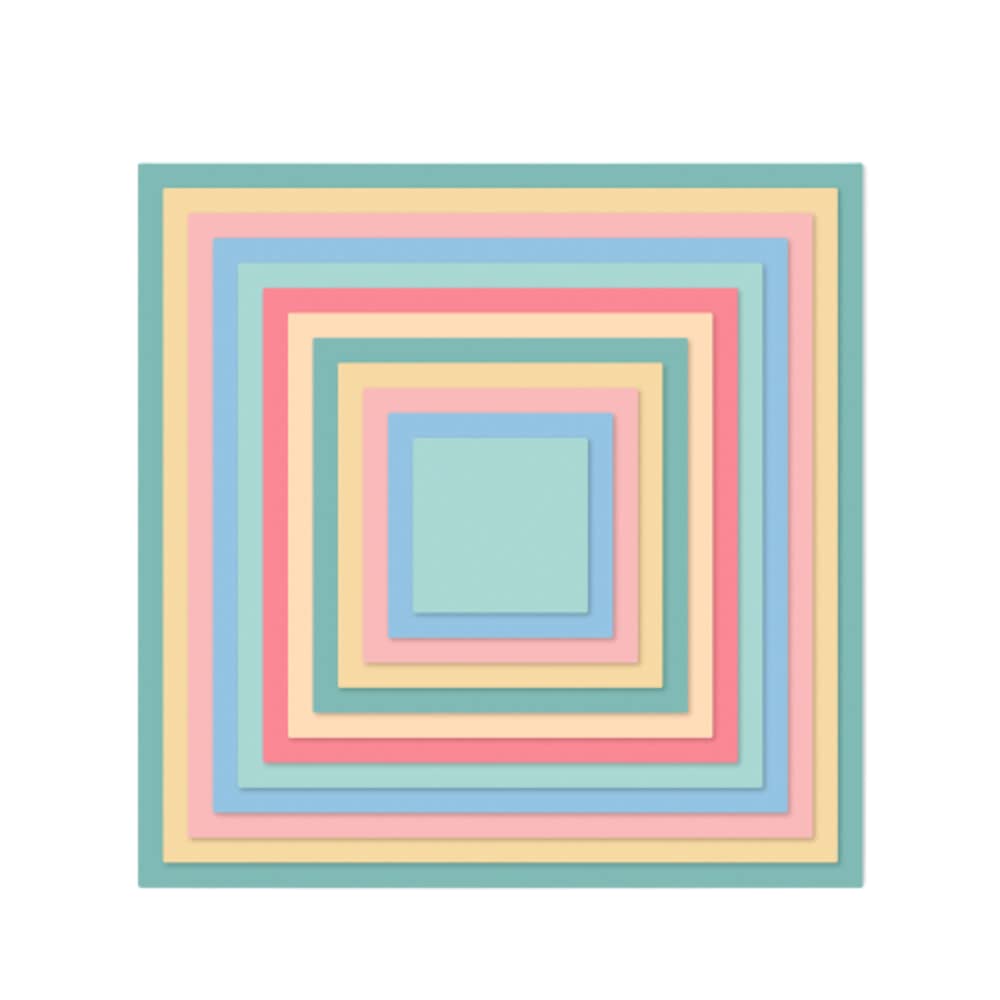 Craftelier Essential Die Set for Scrapbooking and Crafts | Square Shape - Die Sizes Between 3.5 x 3.5 cm and 14.5 x 14.5 cm Approx