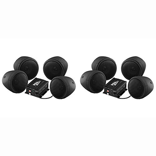 Boss Audio 1000w Bluetooth 4 Speakers & Amp Handlebar System Motorcycle (2 Pack)