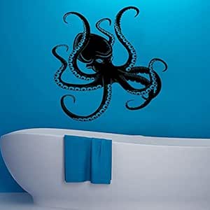 CECILIAPATER Calcomanías de Pared de Pulpo, Pescado, Agua, océano