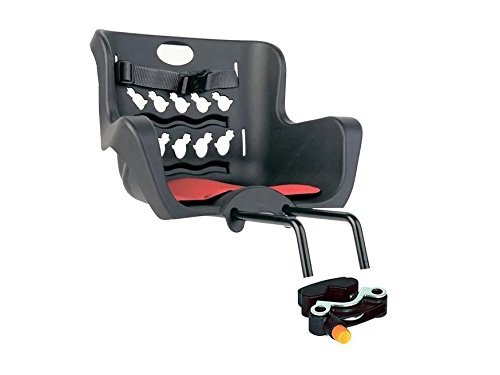 Bellelli Pulcino Bicycle Child Seat Child Carrier For Bikes Mount On Front Fork Made In Italy Super And Super Safe For Your Child (Black + Blue Helmet)