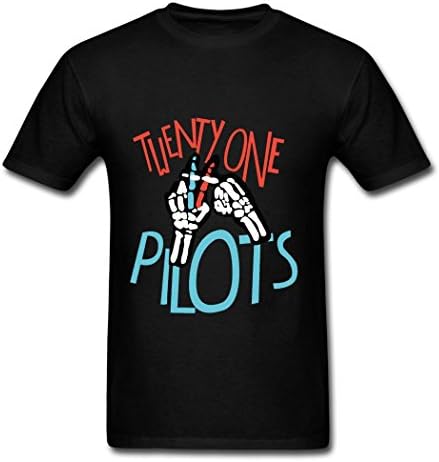 Twenty One Pilots Hand Bone Logo Graphic T Shirt For Men Black XXXL