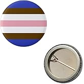 Tomboy Pride Flag Pin 1” Round Circle Shape Metal Button Pin Badge Pinback 1 inch Pin 25 mm 2.5 cm