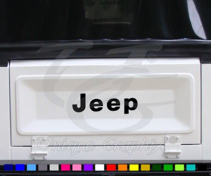 Jeep Wrangler CJ 75-86 Tailgate Decal Emblem Black