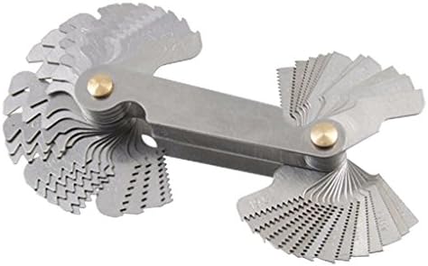 Tralntion 52 Blades 55-Degree Threads Metric 60-Degree Threads Measure Gauge Gage Inch Screw Pitch Measuring Tool Kit