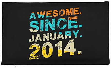 Hand Wooden Customizable Decorative Throw Pillow Covers Awesome Since January 2014 Retro 5th Birthday Girl Boy Cases for Sofa Bedroom Car Rectangular Case Only 20 x 12 inch, 50 x 30 cm