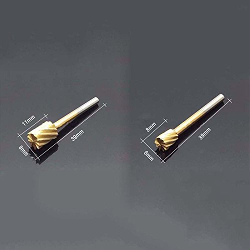 TOOGOO 10pcs HSS Titanium Routing Rotary Milling Rotary File Cutter Wood Carving Tools