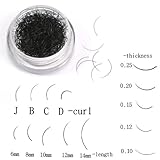 5 Gram Eyelash Extensions Individual Loose Signature Mink Eyelash C Curl Thickness 0.10,0.12,0.15,0.2,0.25mm Length 6mm 8mm 10mm 12mm 14mm Silk Lashes (Length-12mm, Thickness-0.25)