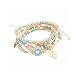 LUREME Bohemian Beads Multi Strand Hamsa Hand Evil Eye Charms Stretch Bracelet Set (bl003164)