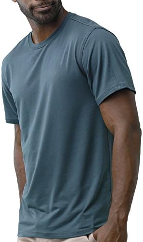 COMFORTABLE CLUB Men's Tencel Fitted Anti-Odor Breathable T-Shirt In Crew Neck With Back Darts