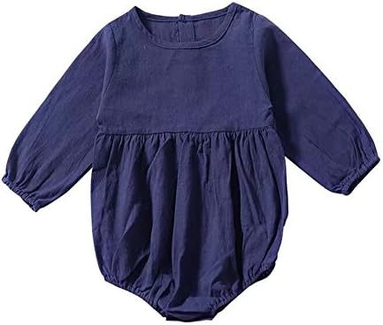 YOHA Baby Girls Autumn Spring Ruffle Long Sleeve Toddler Romper Jumpsuit Outfit