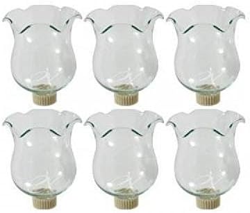 6 Clear Glass Votive Candle Holder Cups W/peg Bottoms; New;