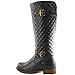 DailyShoes Women's Quilted Round toe Knee High Combat Rider Mid Calf with Side Pocket