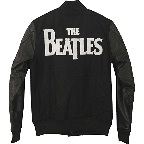 Beatles Men's Drop T Logo Varsity Jacket X-Large Black