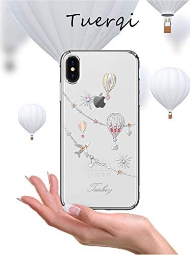 KAUARO Kingxbar for iPhone X&XS/XS Case,Crystals from SWAROVSKI Elementrom,Bling Light Ultra-thin Printed Transparent Hard PC Protective Back Phone Cover for iPhoneX&XS/XS Case Cover-Travel series