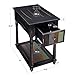 VASAGLE Narrow End Table with Drawer, 3-Tier Nightstand with Colorful Storage Shelf, Rustic Sofa Side Table with Solid Wood Legs, for Living Room, Country Brown ULET20GL