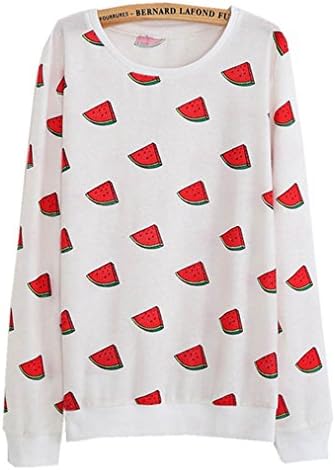 BOLA Women Pastel Sweater Kawaii Watermelon Print Cute Harajuku Shirts