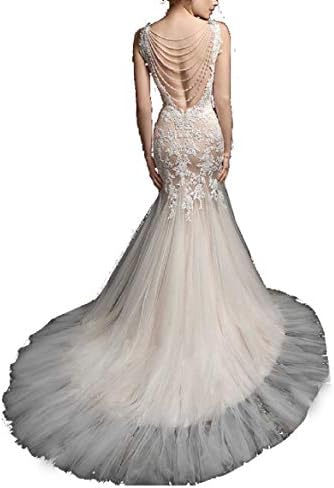LanBen Sexy Sweetheart Empire Backless Beaded Sequins Lace Applique Plus Size Mermaid Wedding Dress for Bride 2019