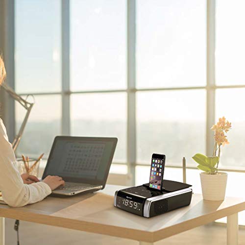 DPNAO iPhone Docking Station Charging Speaker Alarm Clock for iPhone Xs