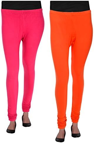 Agrima Fashion Women's Churidar Leggings-Combo Offer Medium Pink, Orange