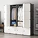 KOUSI Portable Closet Wardrobe Closets Clothes Wardrobe Bedroom Armoire Storage Organizer with Doors, Capacious & Sturdy, 10 Cubes 2 Hanging Clothes