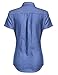 Hotouch Women's Denim Shirt Basic Casual Slim Button Down Chambray (Light Blue, Navy Blue, Dark Blue and Blue)