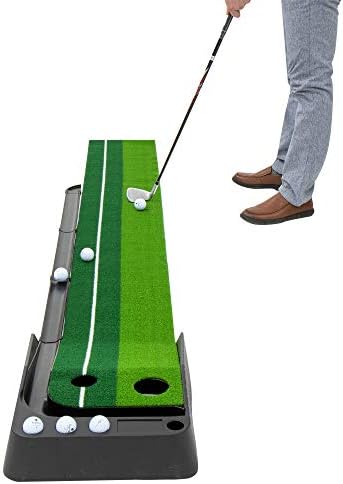 Indoor Golf Putting Green – Mini Golf Practice Mat with Automatic Ball Return, Portable Alignment Training Aid, Game and Gift for Home, Office, Outdoor Use – 6 Bonus Balls Indoor Golf Putting Green – Mini Golf Practice Mat with Automatic Ball Return, Portable Alignment Training Aid, Game and Gift for Home, Office, Outdoor Use – 6 Bonus Balls