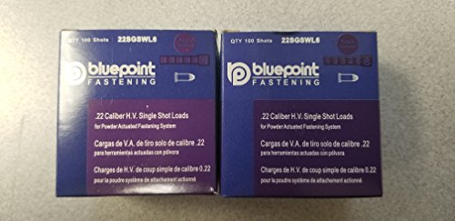 .22 Caliber powder load. (2 pack 100 shots each) Single shot for Powder Actuated Fastening tool (22SGSWL6) Level 6 Purple Load High Velocity
