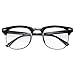 Kids Nerd Glasses Half Frame Clear Lens Geek Costume Children's (Age 3-10) Black/Silver