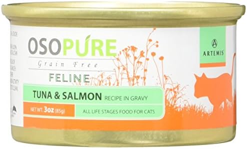 Artemis Osopure Grain Free Feline Formula Canned Cat Food, Tuna &amp; Salmon, Case of 24 Cans